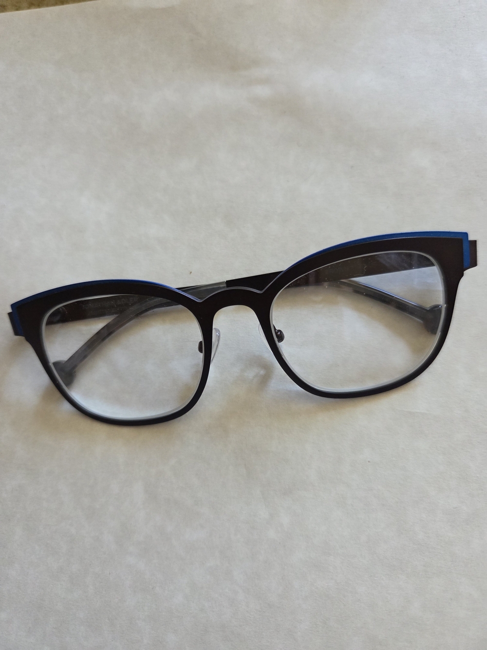 Jonathan Adler JA107 Designer Eyeglass Frames Brown Blue Block Accent 49-19-135
